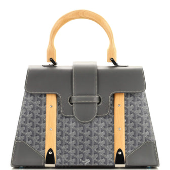 Goyard Saigon Top Handle Bag Coated Canvas with Leather MM