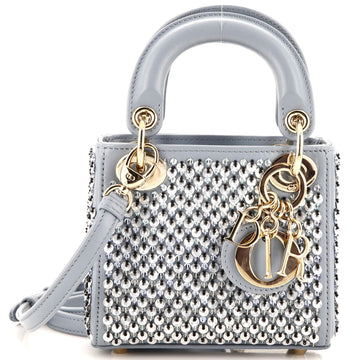 Christian Dior Lady Dior Bag Sequin and Beaded Leather Micro
