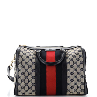 Gucci Vintage Web Boston Bag GG Canvas Medium