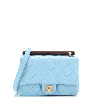 Chanel Wenge Wood Flap Bag Quilted Lambskin Mini