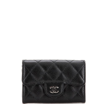 Chanel Classic Flap Card Case Quilted Caviar