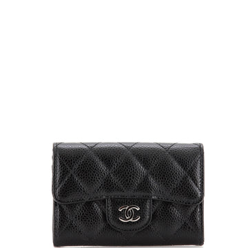 Chanel Classic Flap Card Case Quilted Caviar