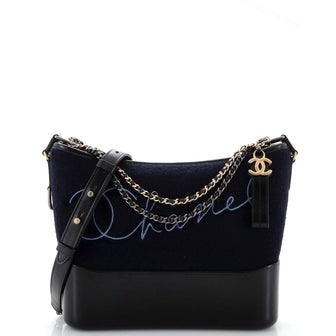 Chanel Paris-Hamburg Gabrielle Hobo Embroidered Wool and Calfskin Medium