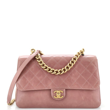 Chanel Paris-Cosmopolite Straight Lined Flap Bag Quilted Aged Calfskin Medium