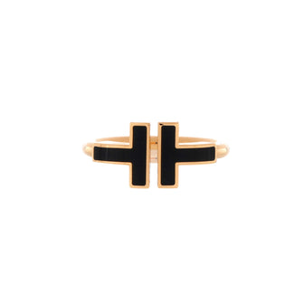 Tiffany & Co. T Wire Ring 18K Rose Gold with Onyx