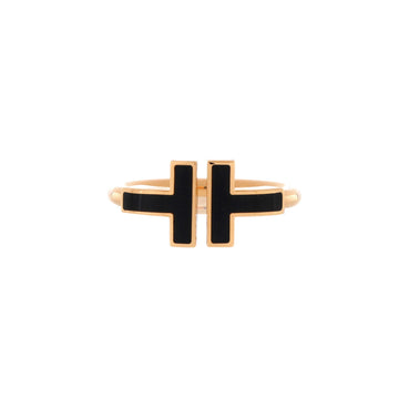 Tiffany & Co. T Wire Ring 18K Rose Gold with Onyx