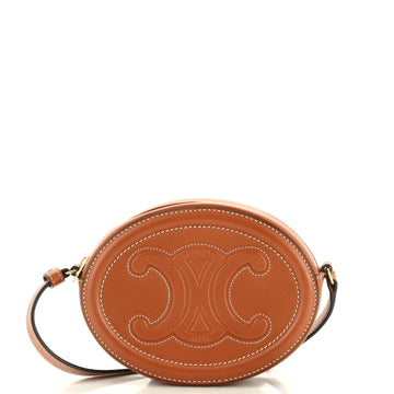 Celine Triomphe Oval Crossbody Bag Leather Mini