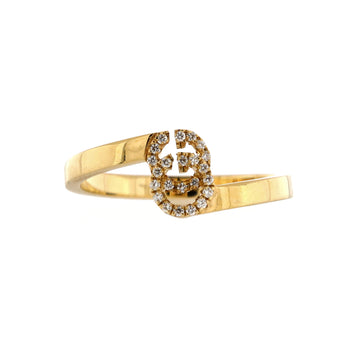 Gucci GG Running Ring 18K Yellow Gold with Diamonds 7mm