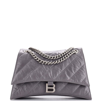 Balenciaga Crush Chain Flap Bag Quilted Crushed Calfskin Medium