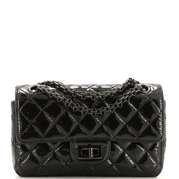 Chanel So Black Reissue 2.55 Flap Bag Quilted Patent Mini