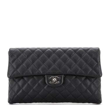 Chanel Classic Flap Clutch Quilted Caviar