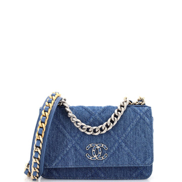 Chanel 19 Wallet on Chain Quilted Denim
