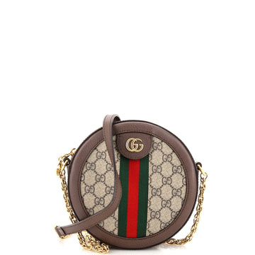 Gucci Ophidia Round Shoulder Bag GG Coated Canvas Mini