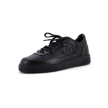 Chanel Women's CC Low-Top Sneakers Perforated Leather