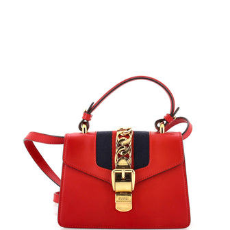 Gucci Sylvie Top Handle Bag Leather Mini