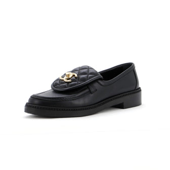 Chanel Women's CC Loafers Quilted Leather