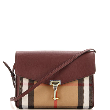 Burberry Macken Crossbody Bag Leather and House Check Canvas Baby