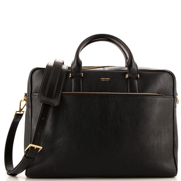 Tom Ford Buckley Side Zip Briefcase Leather Large 293317