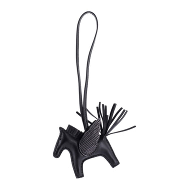 Hermes So Black Pegase Rodeo Touch Bag Charm Leather with Lizard PM