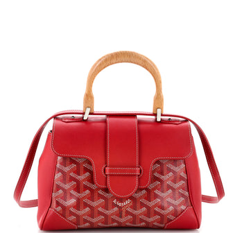 Goyard Saigon Top Handle Bag Coated Canvas with Leather Mini