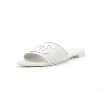 Chanel Women's CC Slide Sandals Mesh and Patent