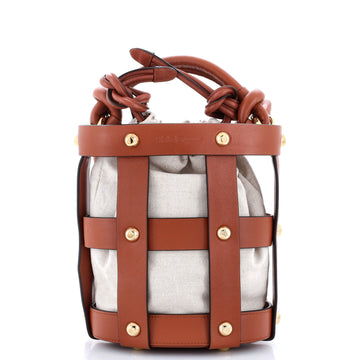 Salvatore Ferragamo Cage Bucket Bag Leather Small