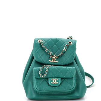 Chanel Duma Drawstring Backpack Quilted Leather Small