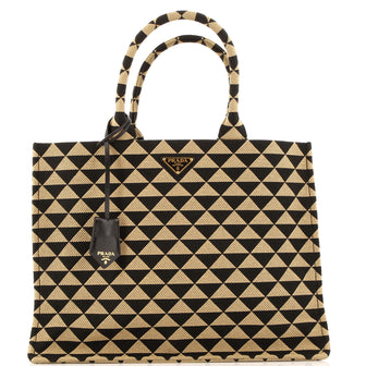 Prada Symbole Shopper Tote Jacquard Large
