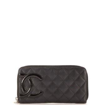 Chanel Cambon Zip Around Wallet Quilted Lambskin Long