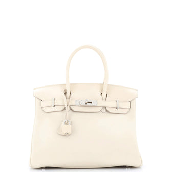Hermes Birkin Handbag Light Swift with Palladium Hardware 30