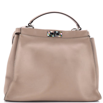 Fendi Peekaboo Bag Leather with Tortoise Detail Large