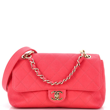 Chanel City Walk Flap Bag Quilted Caviar Medium