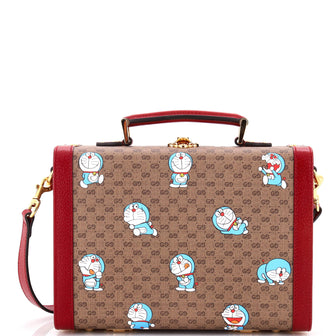 Gucci Doraemon Top Handle Beauty Case Printed Mini GG Coated Canvas