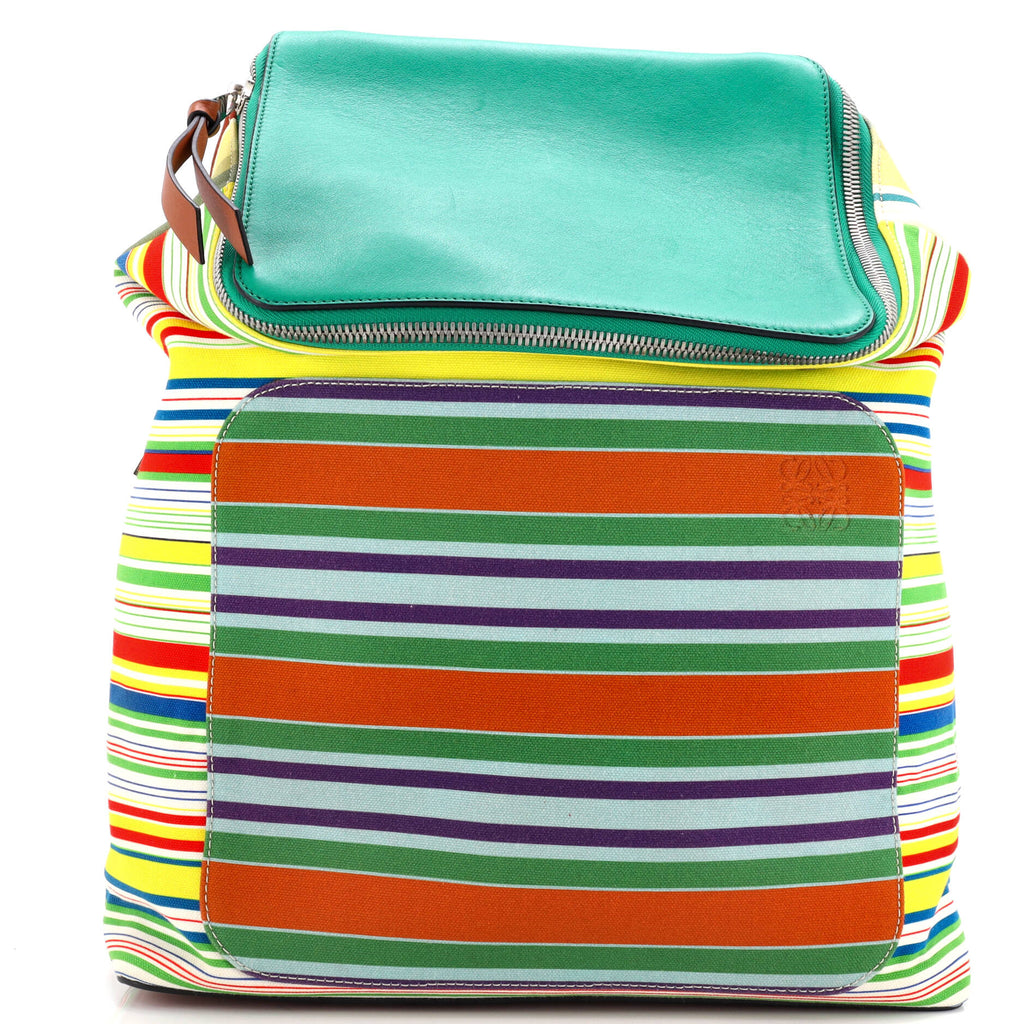 Loewe Goya Backpack Striped Canvas Large 293464 display picture 3