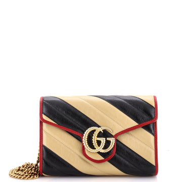 Gucci GG Marmont Chain Wallet Diagonal Quilted Leather Mini