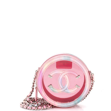 Chanel Filigree Round Clutch with Chain PVC with Lambskin Mini