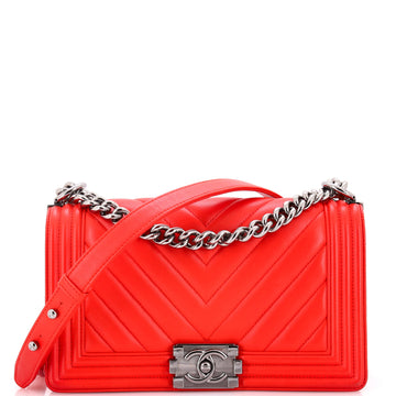 Chanel Boy Flap Bag Chevron Lambskin Old Medium