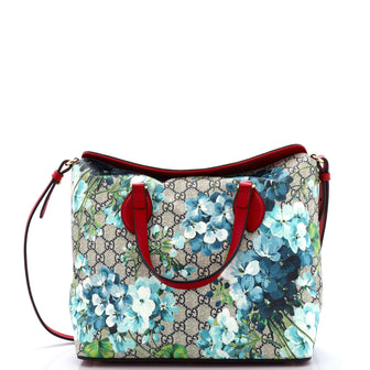 Gucci Signature Fold Over Tote Blooms Print GG Coated Canvas Medium