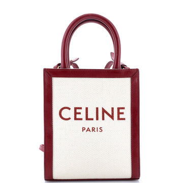 Celine Vertical Cabas Tote Canvas with Leather Mini