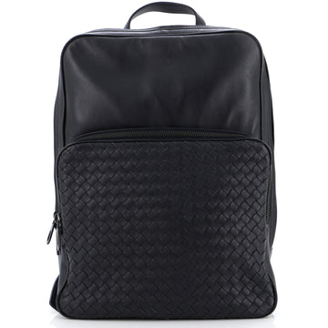Bottega Veneta Front Pocket Backpack Leather with Intrecciato Detail Medium