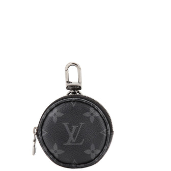 Louis Vuitton Round Coin Purse Monogram Eclipse Canvas