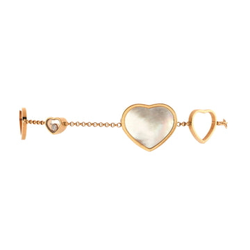 Chopard Happy Diamonds Hearts Chain Bracelet 18k Rose Gold and Mother of Pearl with 1 Floating Diamond
