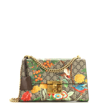 Gucci Padlock Shoulder Bag Tian Print GG Coated Canvas Medium