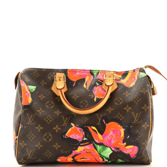 Louis Vuitton Speedy Handbag Limited Edition Monogram Roses 30