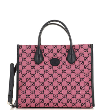 Gucci Structured Top Handle Open Tote GG Canvas Small