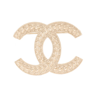 Chanel CC Brooch Textured Metal