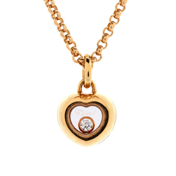 Chopard Miss Happy Heart Pendant Necklace 18K Rose Gold with 1 Floating Diamond