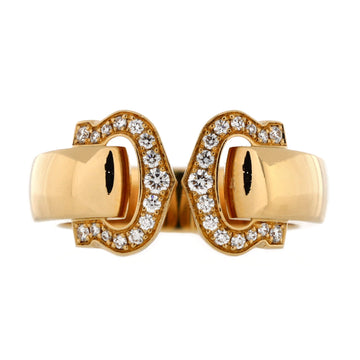 Cartier Vintage C de Cartier Ring 18K Yellow Gold with Diamonds