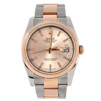 Rolex Oyster Perpetual Datejust Automatic Watch Stainless Steel and Rose Gold 36