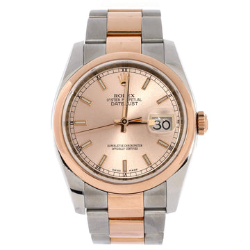 Rolex Oyster Perpetual Datejust Automatic Watch Stainless Steel and Rose Gold 36